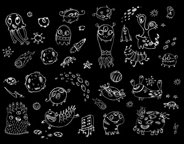 Mega collection of monsters — Stock Vector