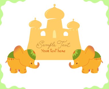 şirin filler bir afiş. vektör çizim.