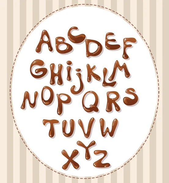 Chocolate alphabet — Stock Vector