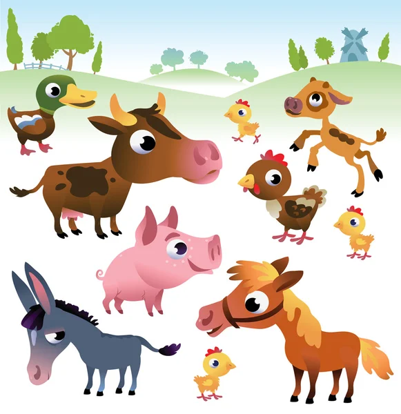 Farm animals set — Stock Vector