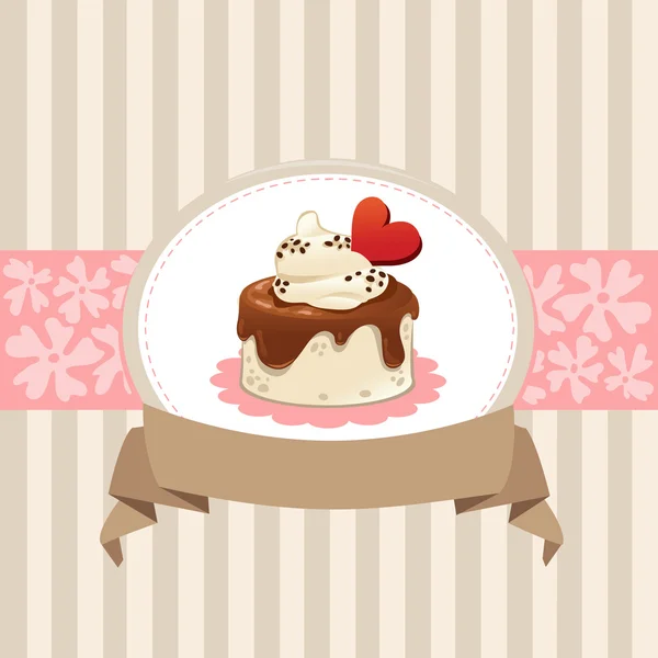 Conception de carte avec cupcake — Image vectorielle