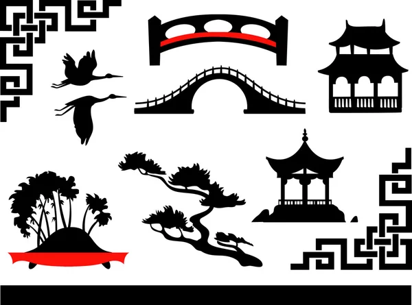 Chinese theme icons set — Stock Vector