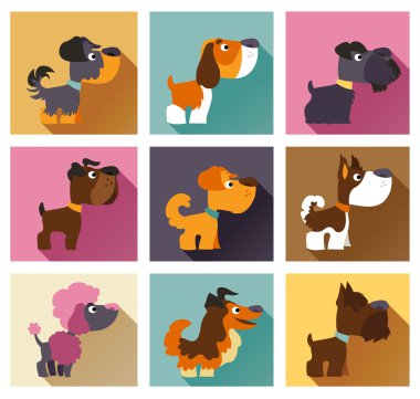 Popüler doğurmak-in köpek basit düz stil içinde. WH izole simgeler