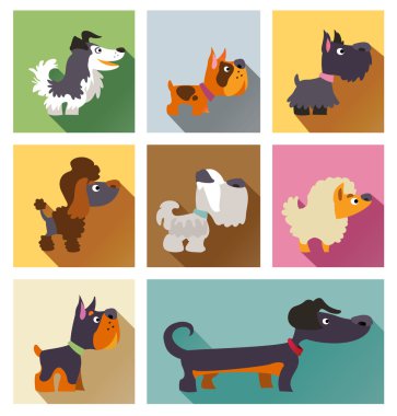 Popüler doğurmak-in köpek basit düz stil içinde. WH izole simgeler