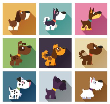 Popüler doğurmak-in köpek basit düz stil içinde. WH izole simgeler