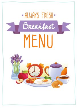 Vertical breakfast menu poster clipart