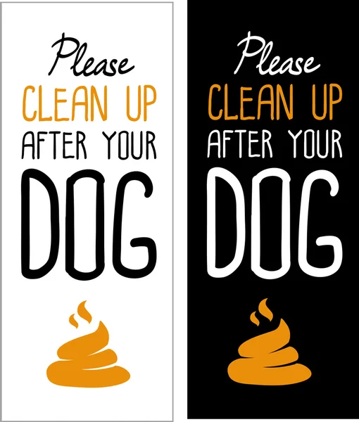 Two vertical clean up signs. — Stock Vector