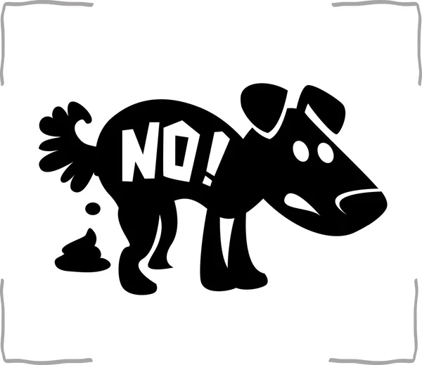 No dog pooping sign — Stock Vector