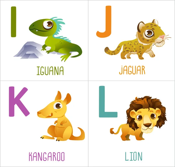 Cute cartoon animals alphabet for kids. Funny letters cartoon: I Royalty Free Stock Illustrations