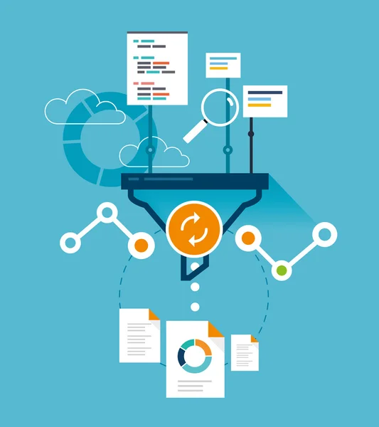 Embudo analítico — Vector de stock