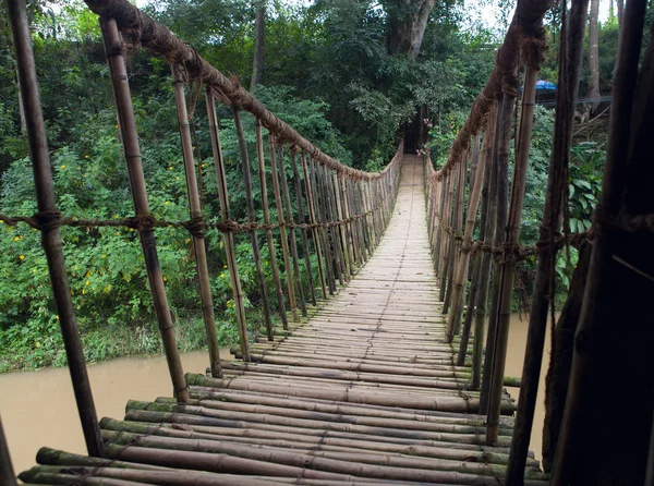 Puente abisagrado sobre el río, Dalat . — Foto de Stock