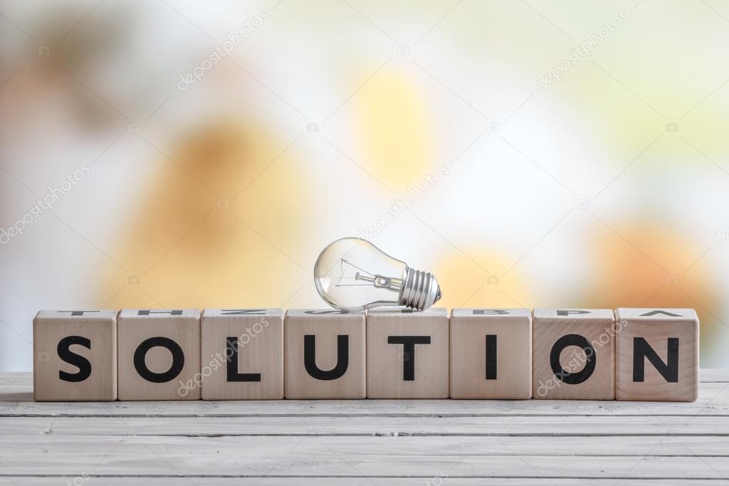 Bulb on a solution sign