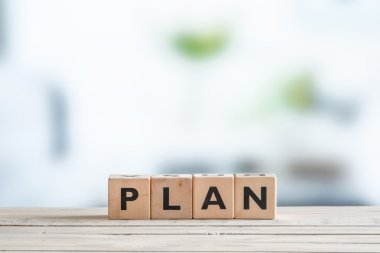 Planı kelime ahşap küpleri