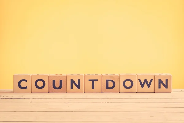 Countdown-Schild mit Holzklötzen — Stockfoto