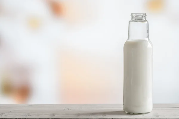 Bottle of milk on a table