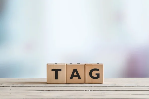 Tag aus Holzwürfeln — Stockfoto