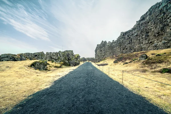 Trail i Þingvellir nationalpark — Stockfoto