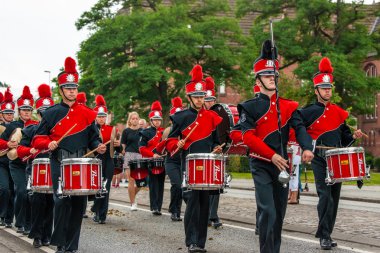 Aabenraa, Danimarka - Temmuz 6-2014: Rus Tambur Kolordu bir pa,