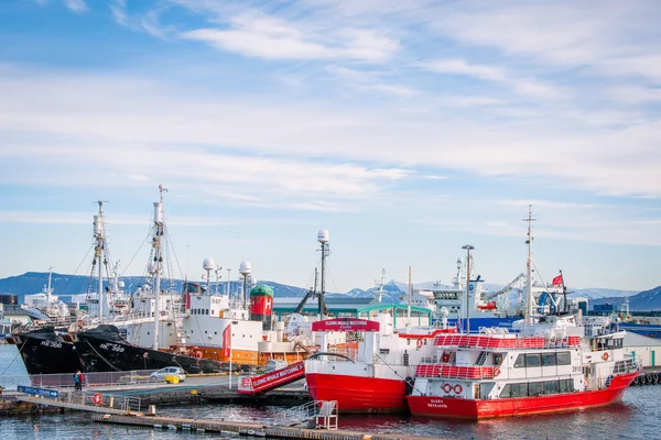 Ships at the docks in the harbor of Reykjavik — Stock Photo, Image