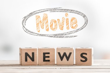 Film Haberler işareti küpleri bir tablo