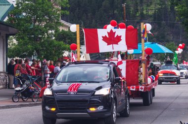 Kanada günü törende Banff içinde