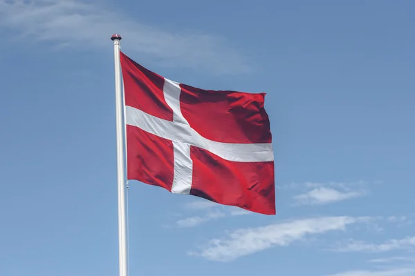 Bandera nacional de Dinamarca en rojo y blanco — Foto de Stock