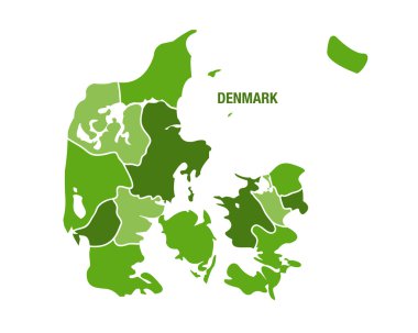 Danimarka harita bölgeleri ile