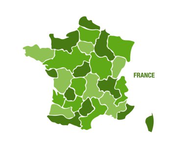 France map with regions clipart