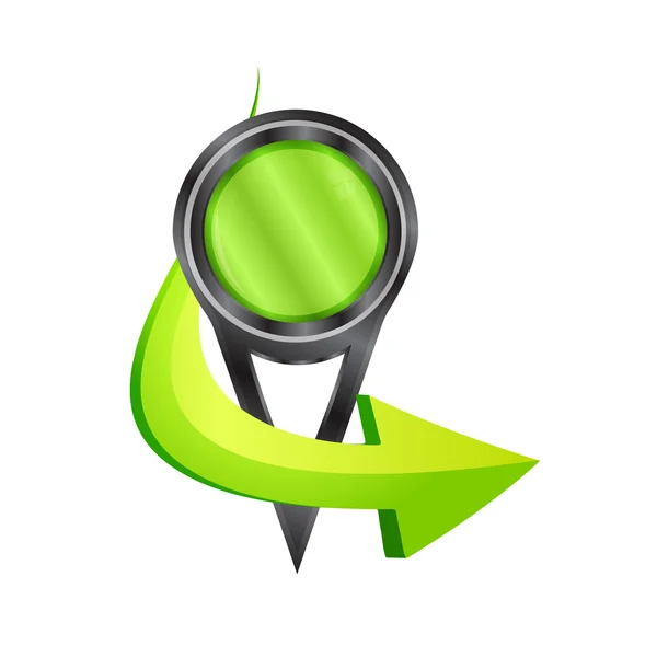 Groene teken met pijl — Stockvector