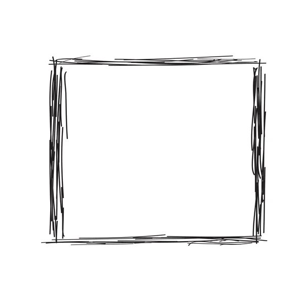 Dibujo a lápiz garabato de un marco simple — Vector de stock