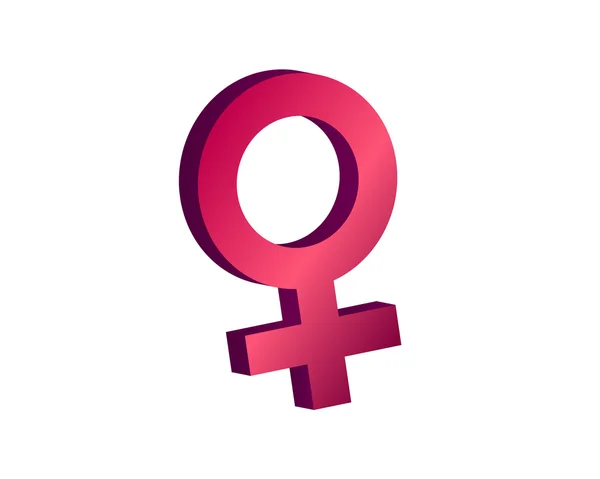 Female symbol in pink 3d — Stock Vector