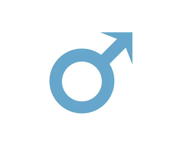 Mannelijke symbool in blauw — Stockvector