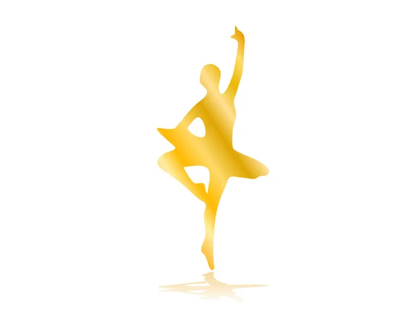 Balett táncos illusztráció-arany — Stock Vector