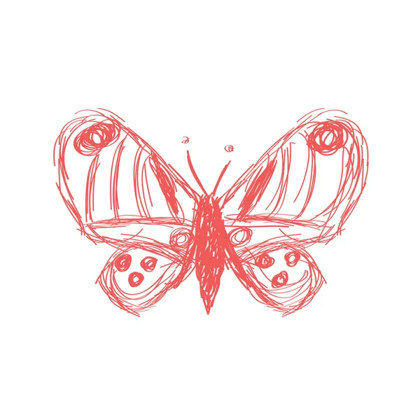 Illustration vectorielle d'une icône créative de croquis papillon — Image vectorielle