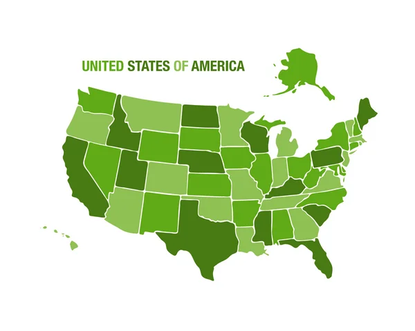 ABD harita illüstrasyon yeşil renkte