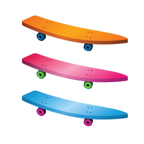 Barevné skateboard v ostré neonových barev — Stockový vektor