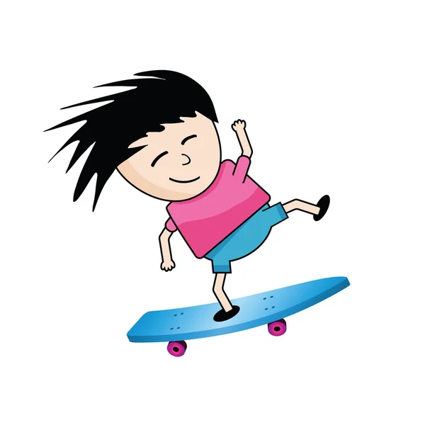 Wild skater boy on a blue board — Stock Vector