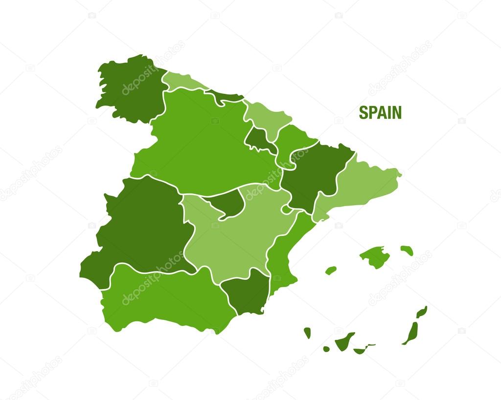 Espagne Carte Avec Region Image Vectorielle Par Sportactive C Illustration