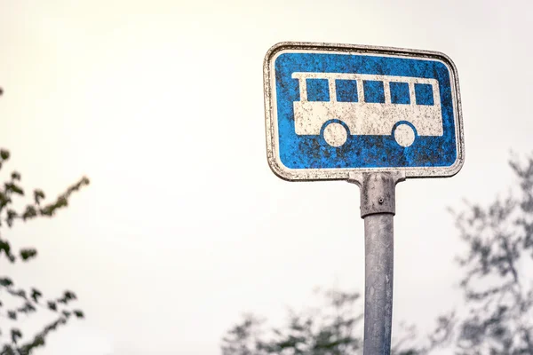 Retro bus stop sign — Φωτογραφία Αρχείου