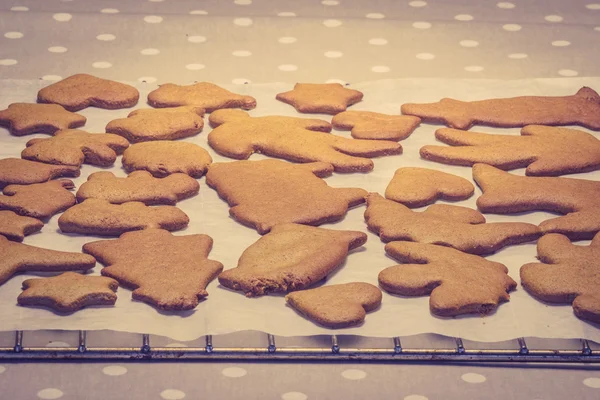 Cookies para xmas em uma folha — Fotografia de Stock