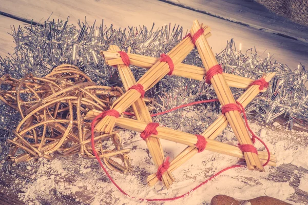 Adorno casero de la estrella de Navidad — Foto de Stock