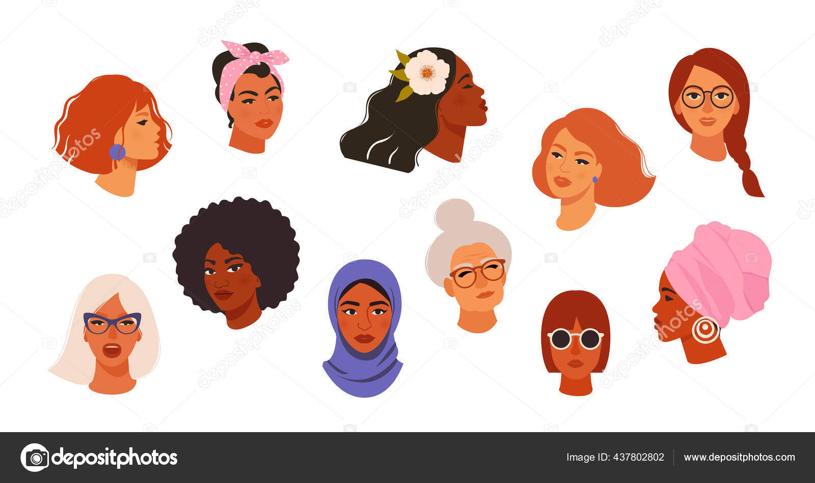 Портреты Красивых Женщин Разного Цвета Кожи Возраста Прически.