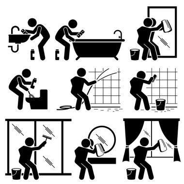 Banyo tuvalet Windows Temizleme ve ayna