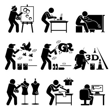 Ressam Sokak Sanatçısı Grafik Tasarımcısı Çizim Sanatları Şekil Resim Simgeleri