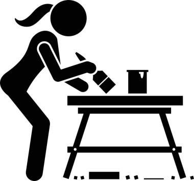 Kız el sanatları konseptinin minimalist vektör çizimi 