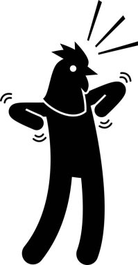 Antropomorfik karakterin minimalist vektör çizimi