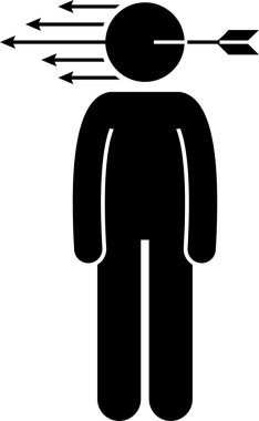 negatif kişilik simgesi, vektör illüstrasyonu