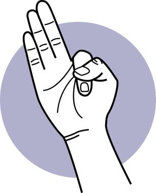 El ve avuç içi hareketleri. Çeşitli el ve el hareketleri pozlarının vektör çizimleri.