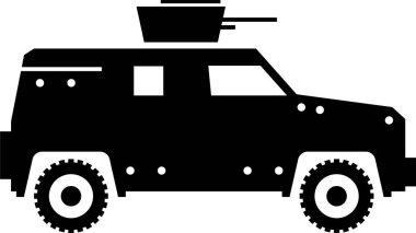 Askeri savaş araçları kavramının minimalist vektör çizimi