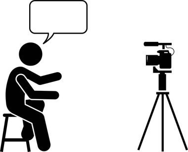 vlog kavramı oluşturan insanların minimalist vektör illüstrasyonu 